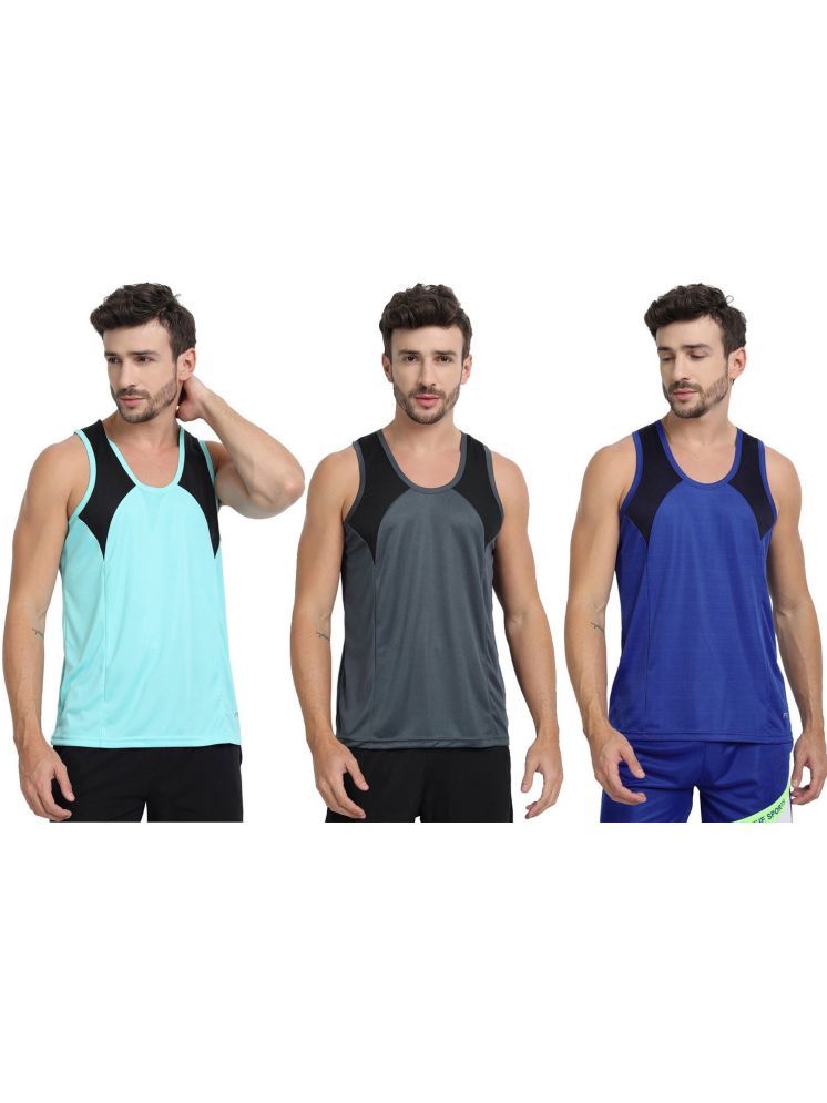     			FTX Pack of 3 Polyester Men's Vest ( Blue )