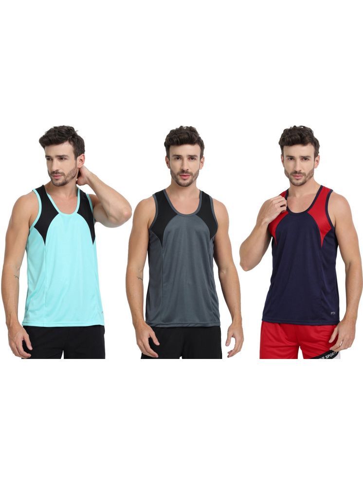     			FTX Pack of 3 Polyester Men's Vest ( Navy Blue )