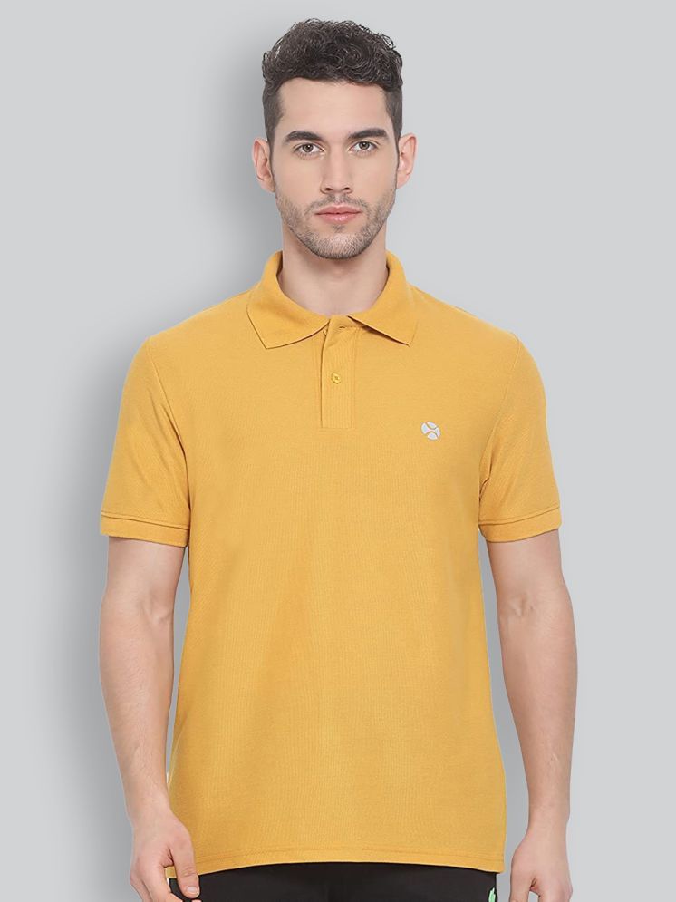     			Lux Nitro Cotton Blend Regular Fit Solid Half Sleeves Men's Polo T Shirt - Mustard ( Pack of 1 )