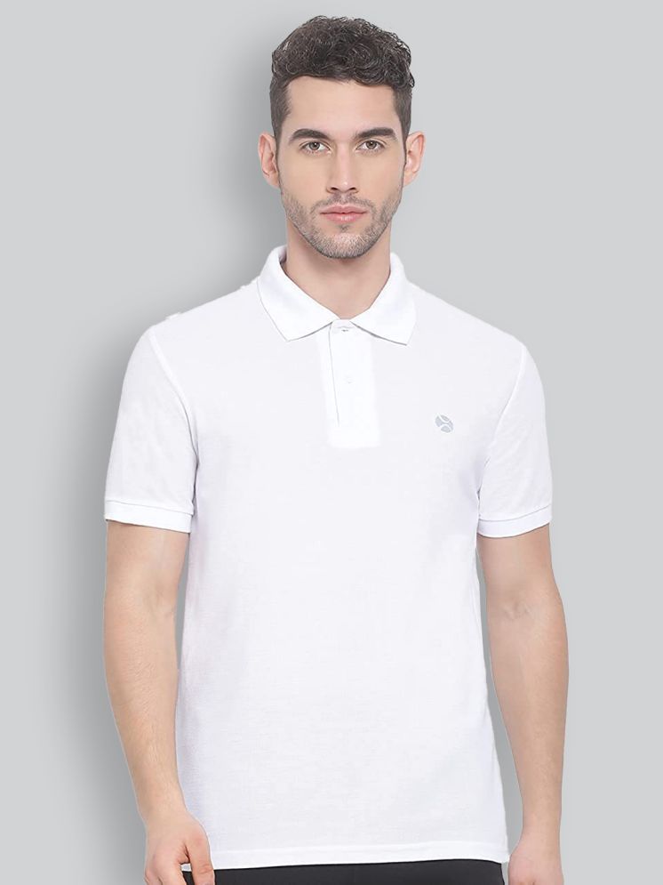     			Lux Nitro Cotton Blend Regular Fit Solid Half Sleeves Men's Polo T Shirt - White ( Pack of 1 )