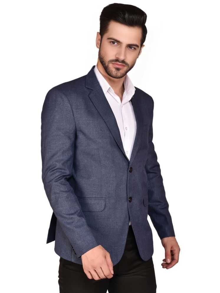     			roundfeet Cotton Men's Blazer - Navy Blue ( Pack of 1 )