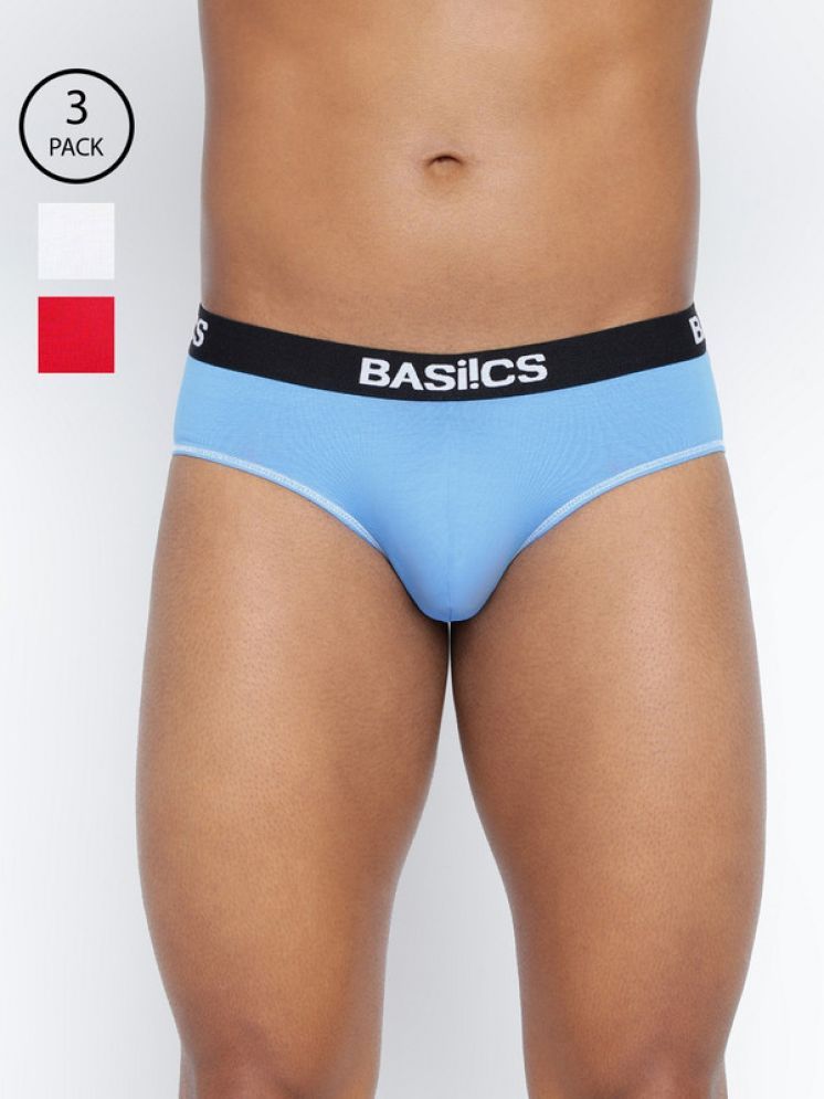     			BASIICS By La Intimo Pack of 3 Cotton Blend Briefs For Men's ( Multicolor8 )