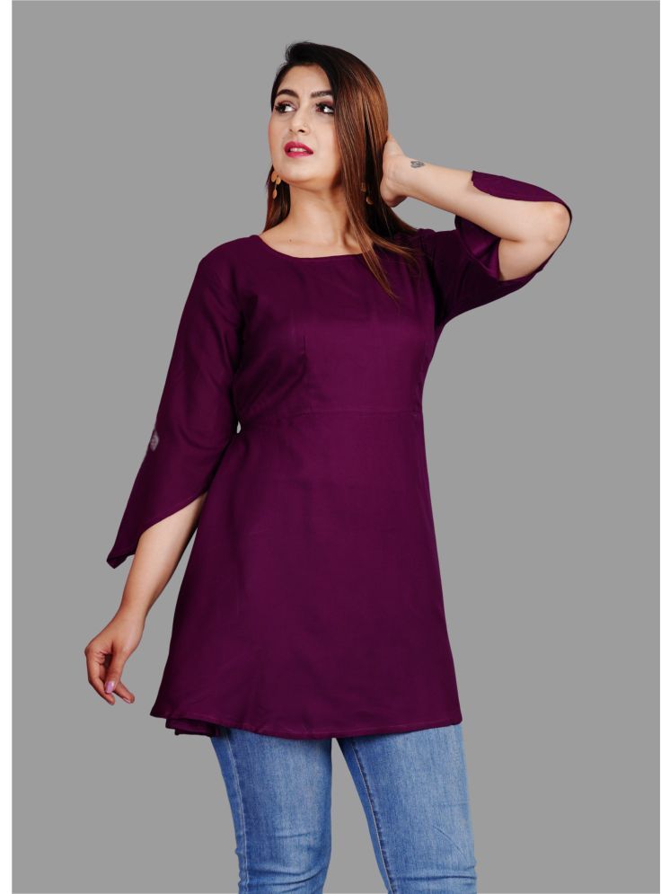     			SIPET Wine Rayon Women's Regular Top ( Pack of 1 )