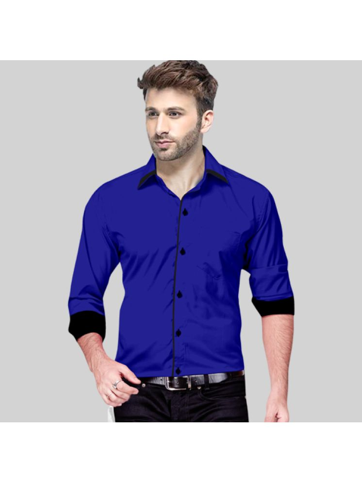     			SUR-T Cotton Blend Slim Fit Solids Full Sleeves Men's Casual Shirt - Blue ( Pack of 1 )