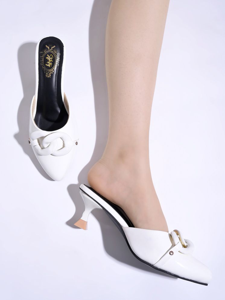     			Stylestry White Women's Pumps Heels