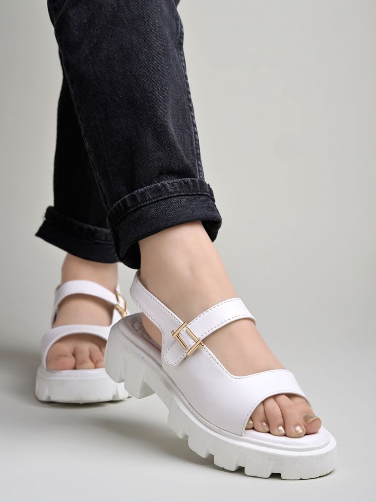     			Stylestry White Women's Sandal Heels