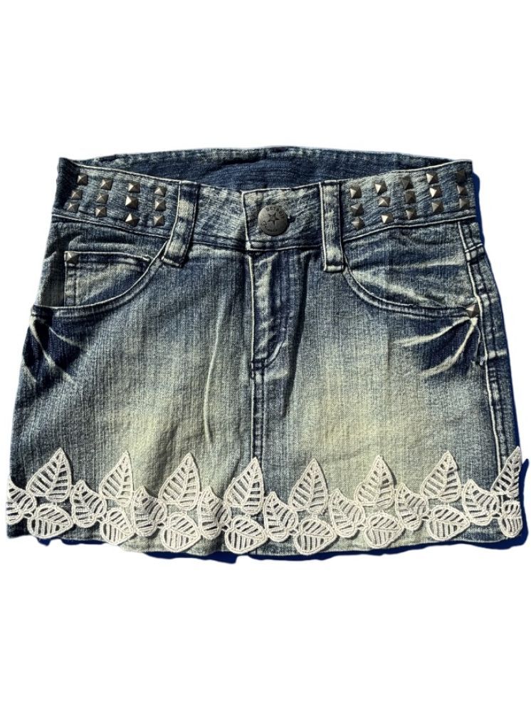     			CIEARO VINTAGE - Navy Blue Denim Girls Shorts ( Pack of 1 )