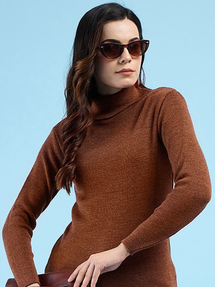     			Clapton Pure Wool High Neck Women's Skivvy - Brown ( )