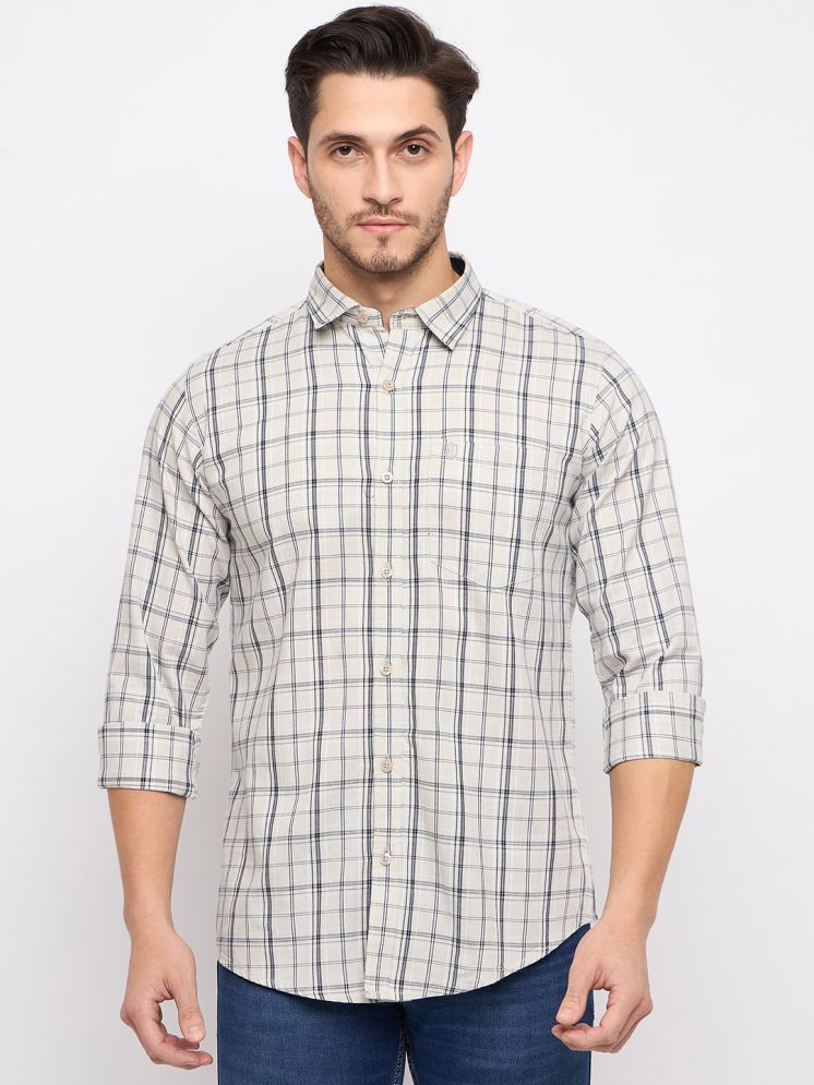     			Duke 100% Cotton Regular Fit Checks Full Sleeves Men's Casual Shirt - Cream ( Pack of 1 )