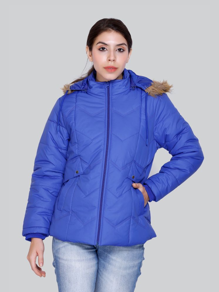     			IF-INDIAN FORT - Nylon Blue Quilted/Padded Jackets Pack of 1