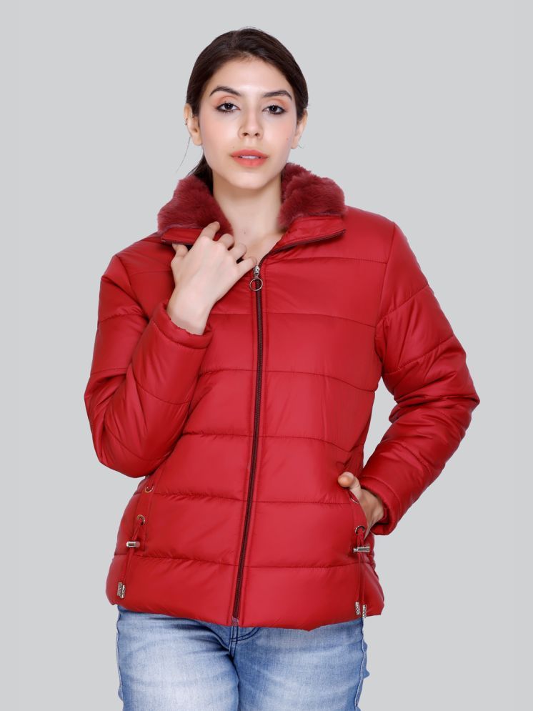     			IF-INDIAN FORT - Nylon Maroon Quilted/Padded Jackets Pack of 1