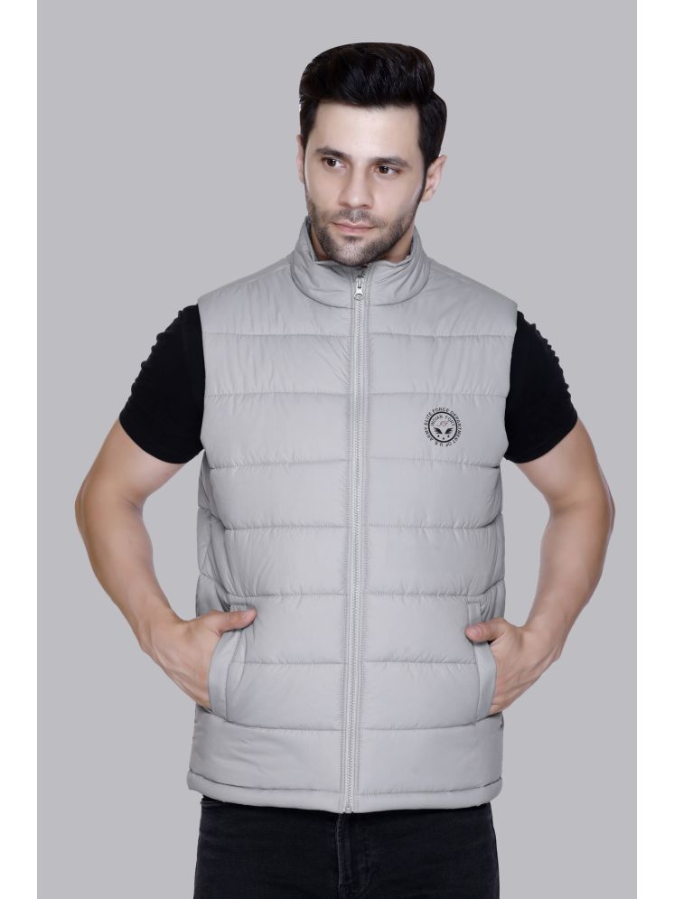     			IF-INDIAN FORT Polyester Men's Puffer Jacket - Light Grey ( Pack of 1 )