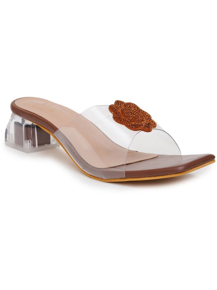     			PLANET WALK Brown Women's Sandal Heels