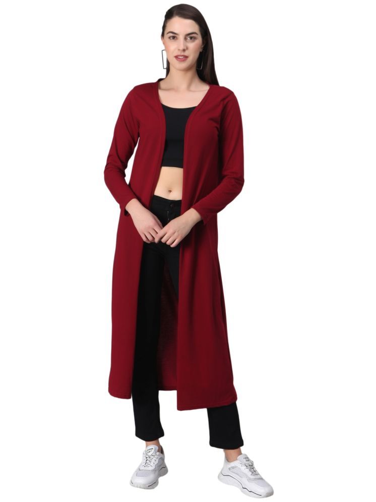     			RAABTA FASHIION Viscose Round Neck Women's Cardigans Dress - Maroon ( )