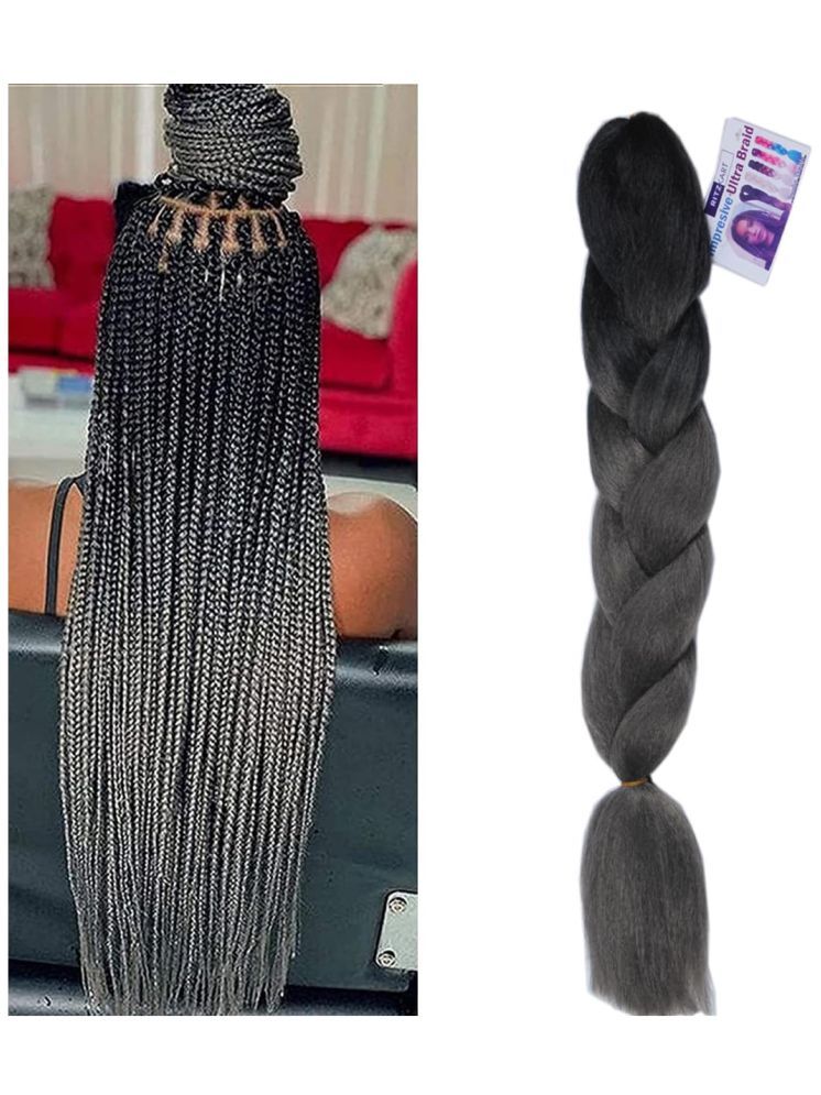     			RITZKART - Grey Clip In Hair Extension