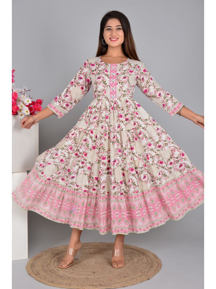     			SIPET Rayon Printed Anarkali Women's Kurti - Pink ( Pack of 1 )