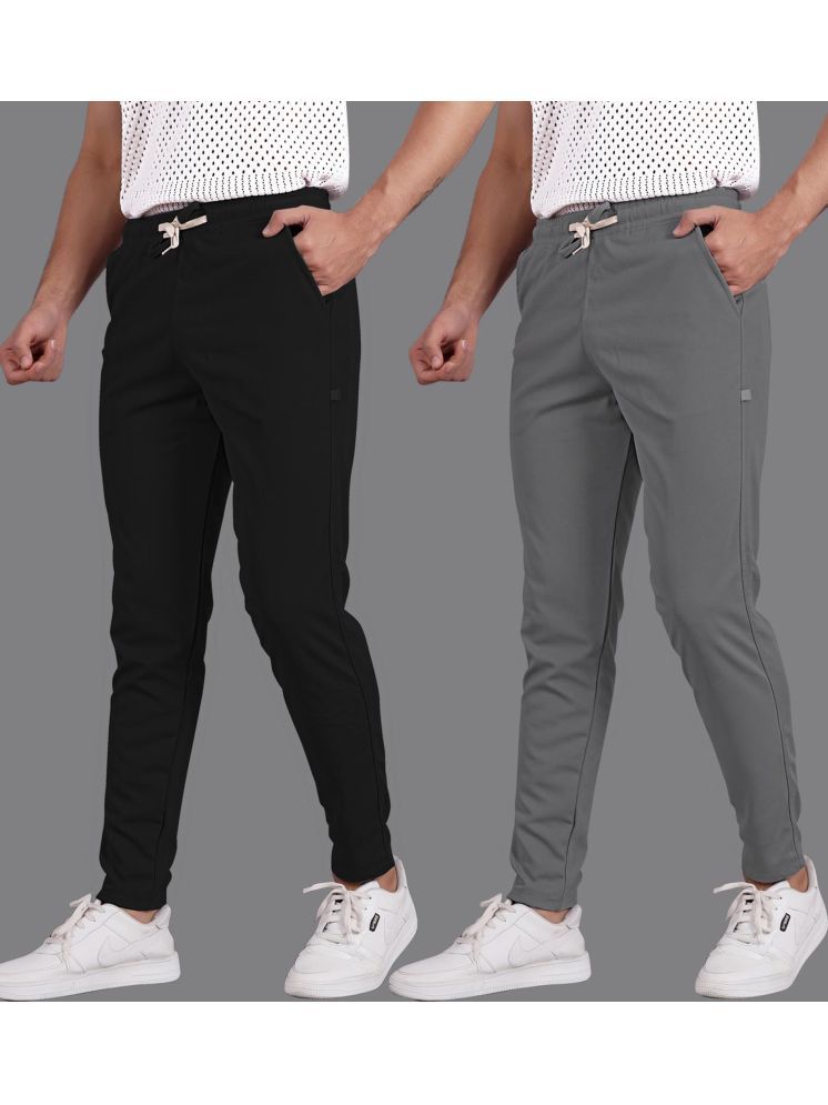     			Septem Grey Melange Cotton Blend Men's Sports Trackpants ( Pack of 2 )