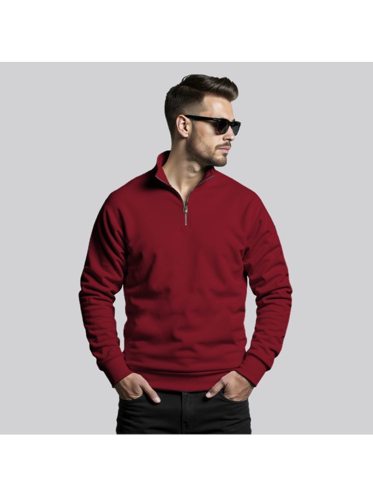     			fashion and youth Fleece High Neck Men's Sweatshirt - Maroon ( Pack of 1 )