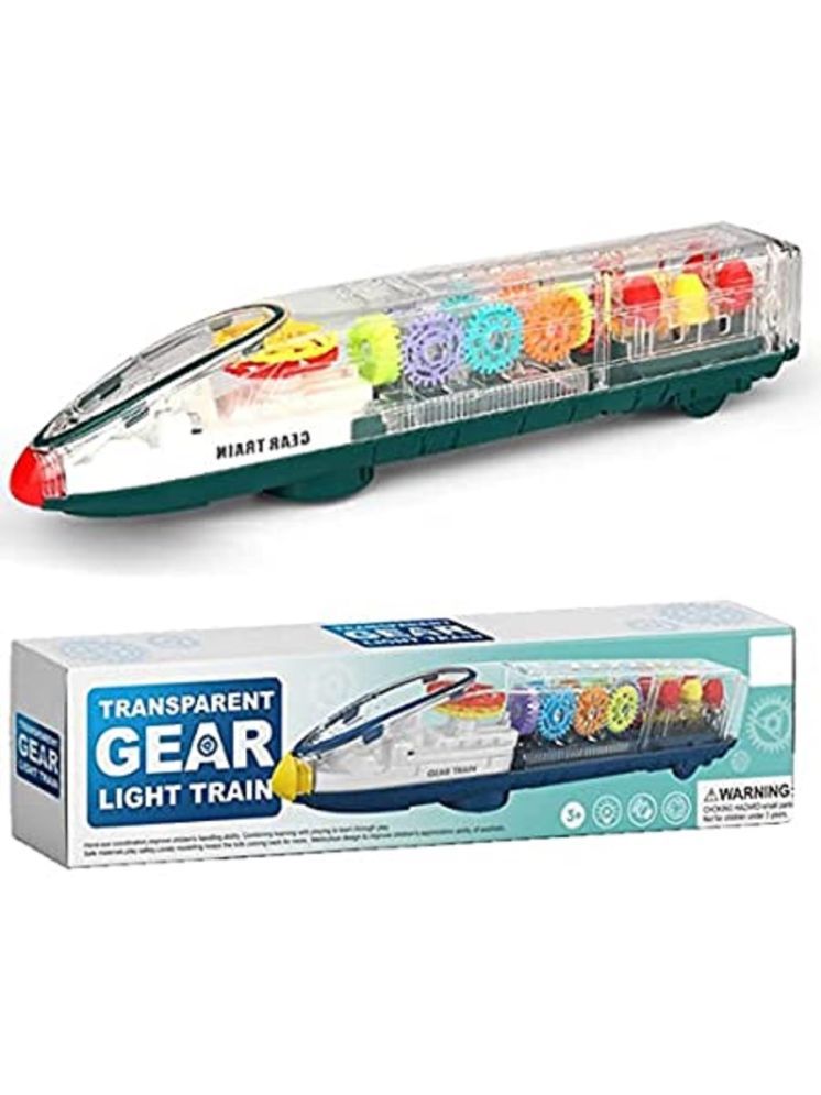     			1865Y-YESKART Toys Long Transparent Toy Train with 3D Gears, Light Music & Bump n Go Action Bullet Train for Kids/Toddlers | Kids Toys for 2-5 Years | Train Toys for Kids