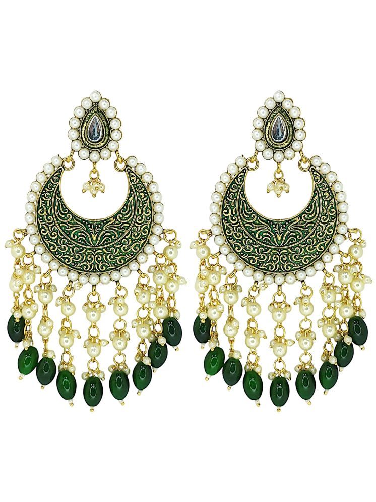     			9blings Green Chandbalis Earrings ( Pack of 1 )