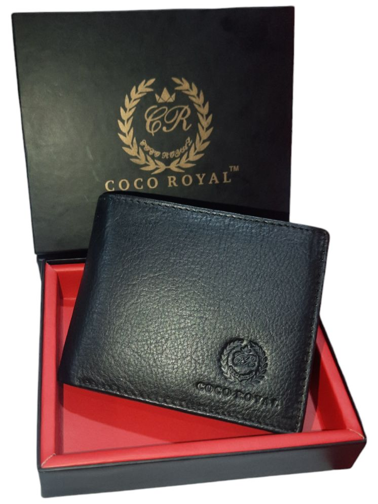     			COCO ROYAL Black 100% Leather Men's Two Fold Wallet ( Pack of 1 )