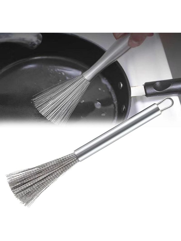     			DHSMART Silver Stainless Steel Dishwashing Cleaning Brush Steel Wool Scrubber ( Set of 1 )