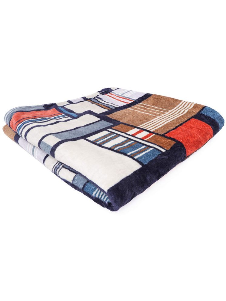     			Dulce Vida Flannel Geometric Double Bed Blanket ( 225 cm x 275 cm ) - Multicolor ( Pack of 1 )