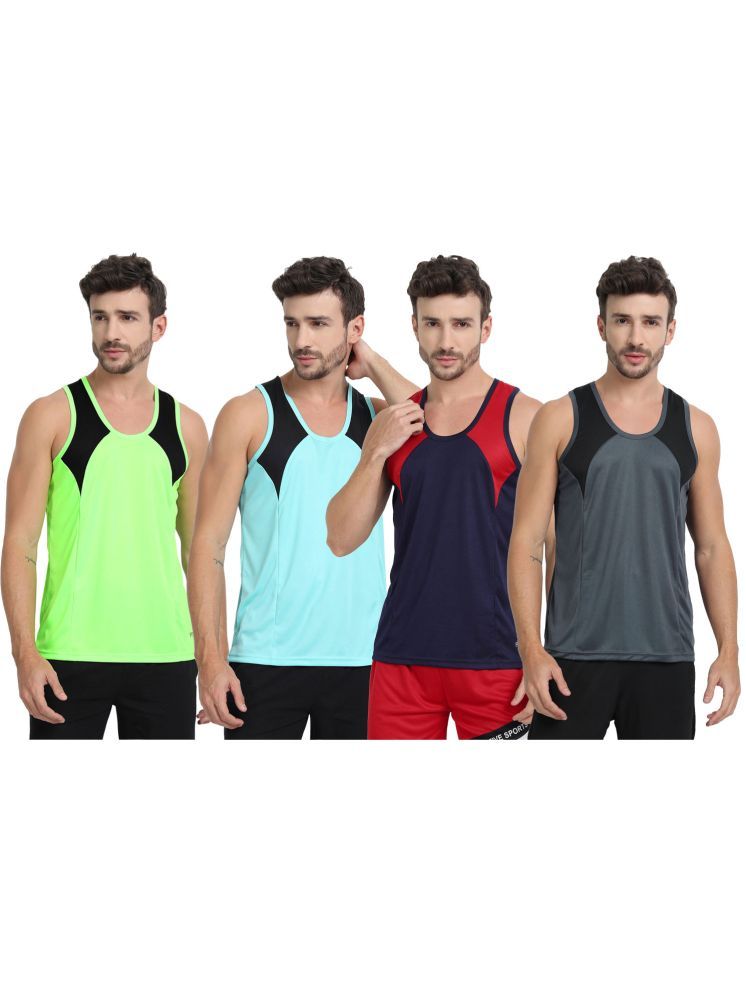     			FTX Pack of 4 Polyester Men's Vest ( Grey )