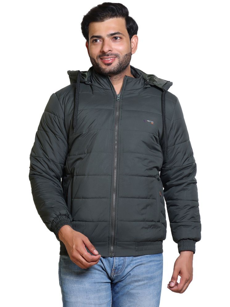     			IF-INDIAN FORT Polyester Men's Quilted & Bomber Jacket - Olive ( Pack of 1 )