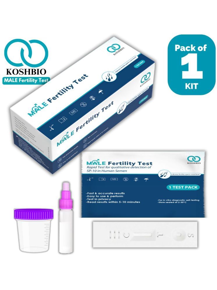     			Koshbio Male Fertility Test Kit for discreet hometest/selftest (Indicate Normal or Low Sperm Count) - Pack of 1 Test