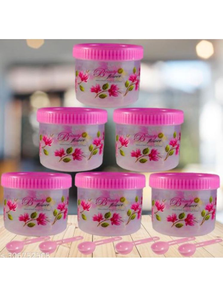     			Mannat Storage Container Plastic Pink Tea/Coffee/Sugar Container ( Set of 6 )