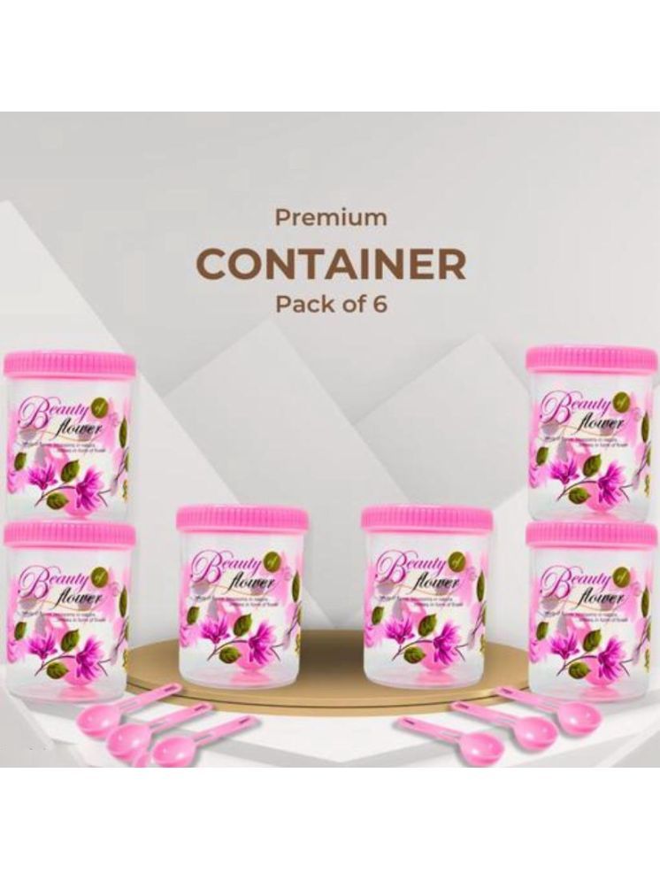     			Mannat Storage Container Plastic Pink Food Container ( Set of 6 )