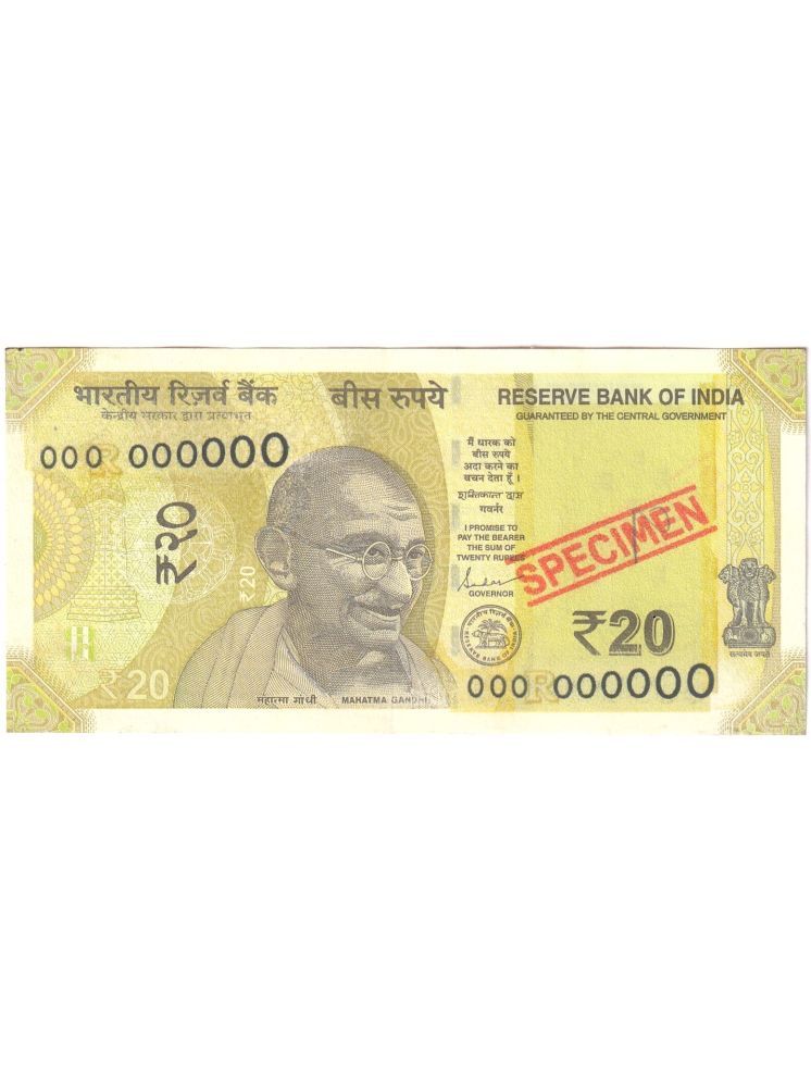     			000000 Series Extremely Rare **SPECIMEN**, New 20 Rupees, Collectible Fancy old Note