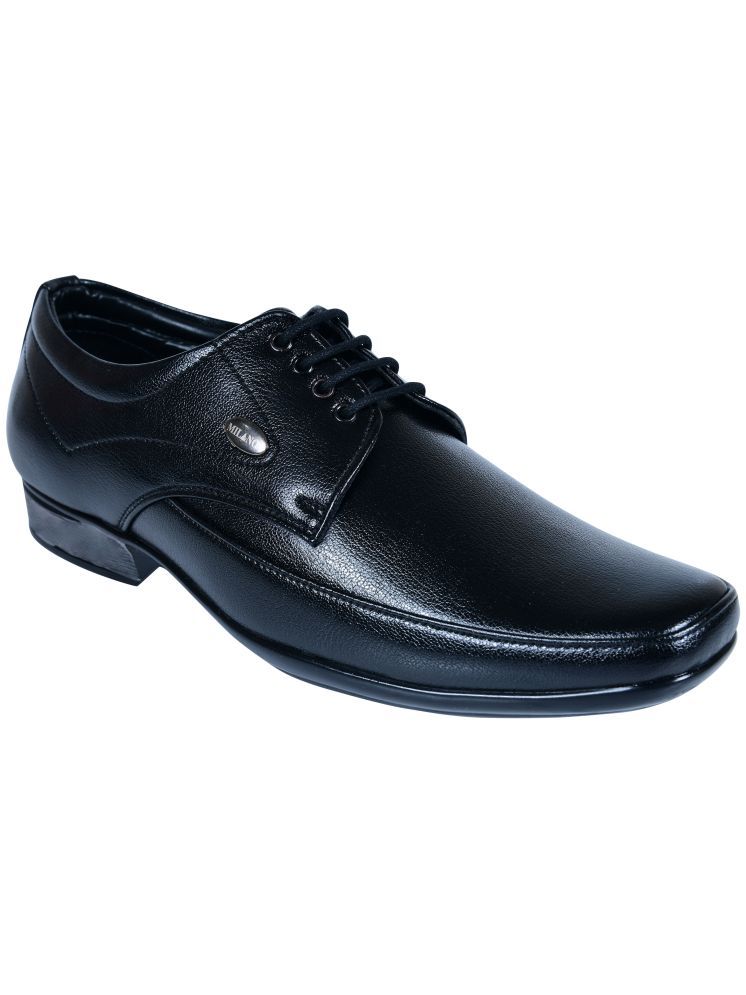     			Action Milano Black Men's Derby Formal Shoes