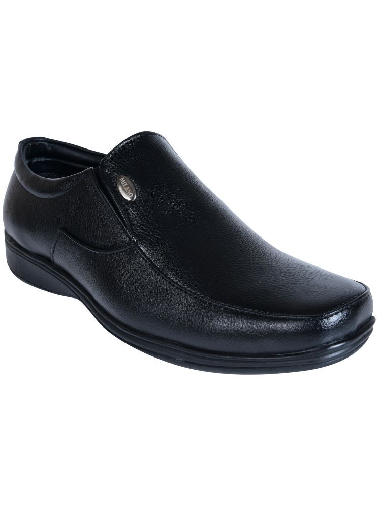     			Action Milano Black Men's Slip On Formal Shoes