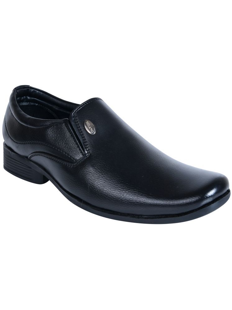     			Action Milano Black Men's Slip On Formal Shoes