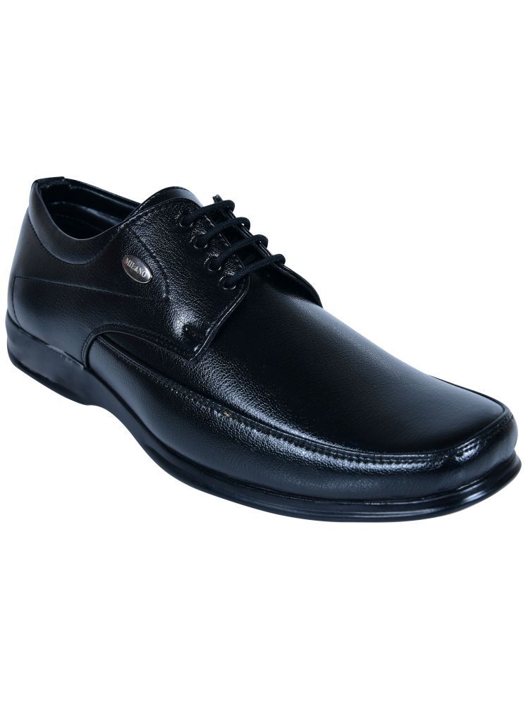     			Action Milano Black Men's Derby Formal Shoes