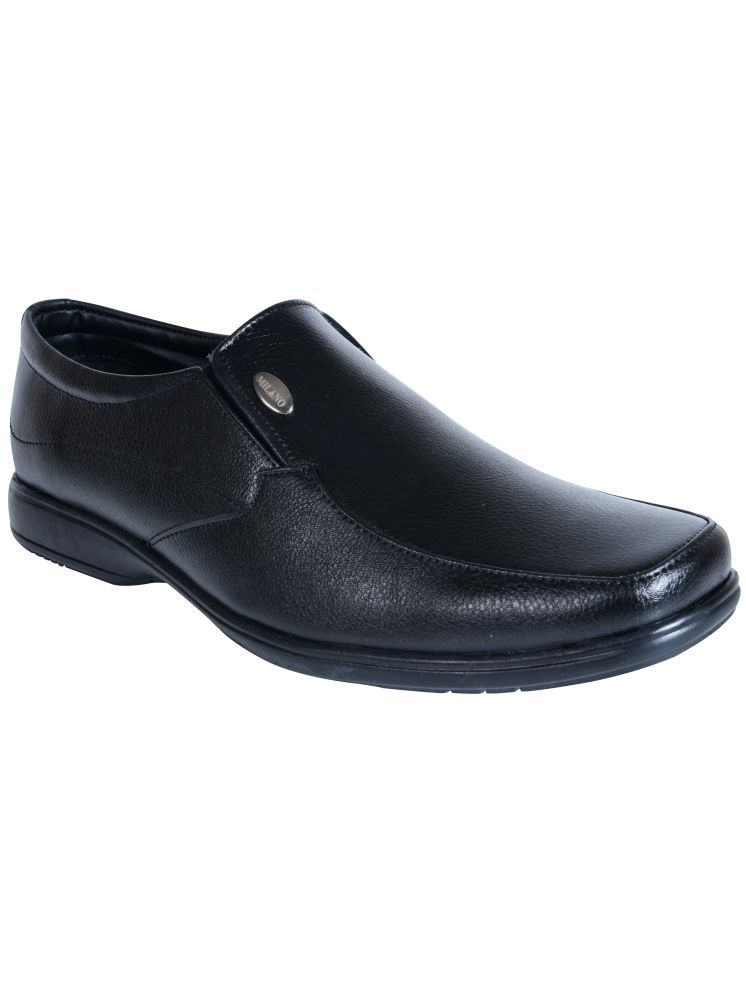     			Action Milano Black Men's Slip On Formal Shoes