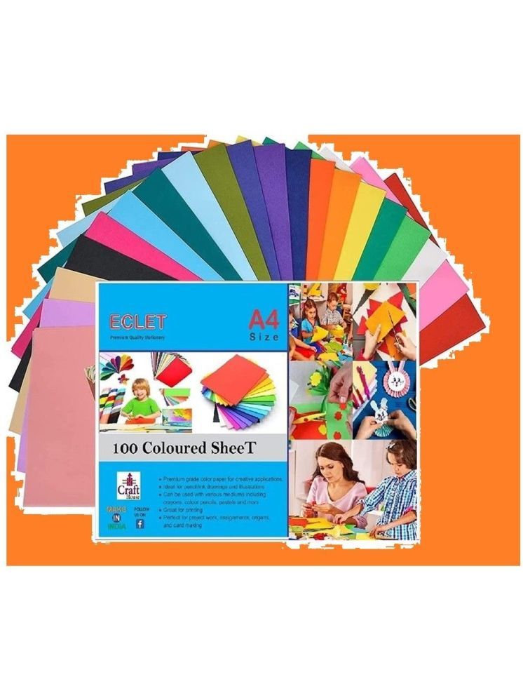     			ECLET A4 100 Coloured Sheets (10 Sheets each color)Copy Printing /Art and Craft Paper Double Sided Coloured Origami Folding DIY Craft Smooth Finish use in Home, School, Office Stationery Children's Day Gift, Birthday Gift, Party Favors,christmas decor etc