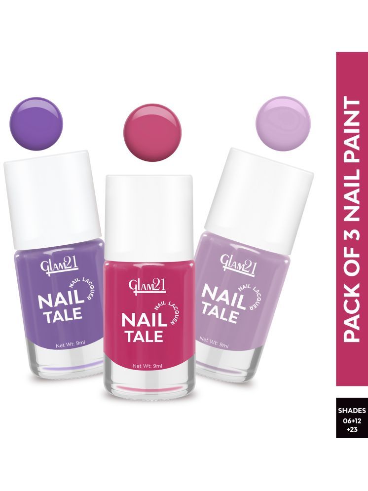     			Glam21 Purple Glossy Nail Polish 27 ( Pack of 3 )