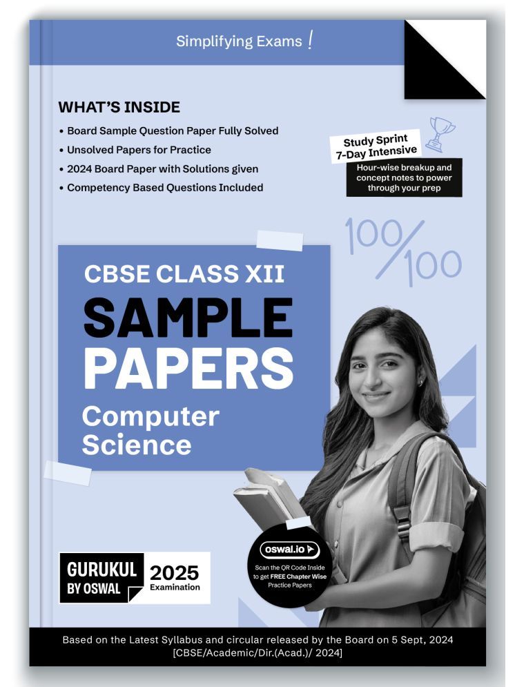     			Gurukul By Oswal Computer Science Sample Papers for CBSE Class 12 Board Exam 2025 : Fully Solved New SQP 2025, Solved Sample Papers, Unsolved Sample P