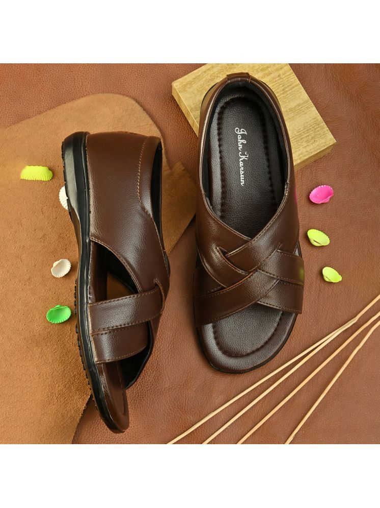     			John Karsun - Brown Men's Sandals