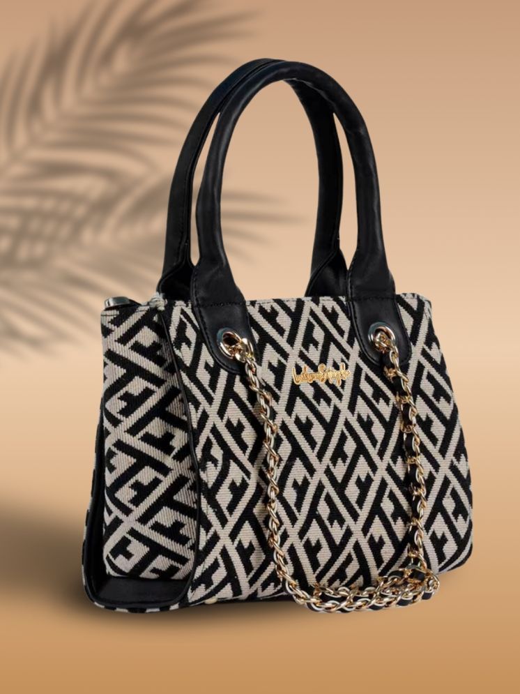     			LIKE STYLE Black Jute Shoulder Bag