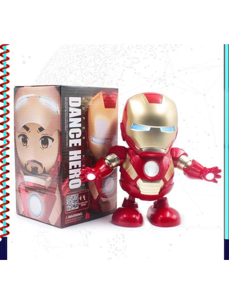     			PANSHUB Iron Man Dancing Robot Musical Superhero Iron Man Action Figure with Openable Iron Man Mask For Kids