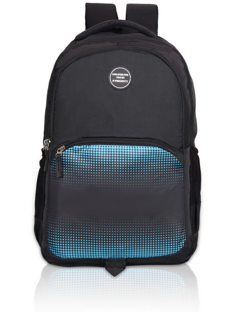     			Priority Black PU Backpack ( 38 Ltrs )