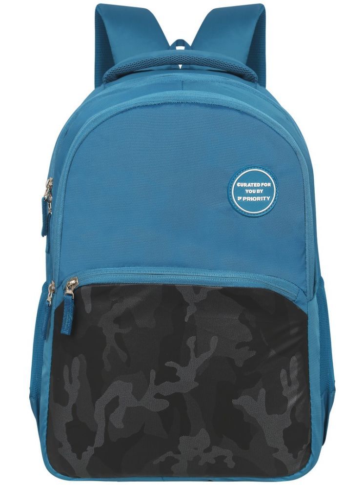     			Priority Blue PU Backpack With Raincover ( 38 Ltrs )