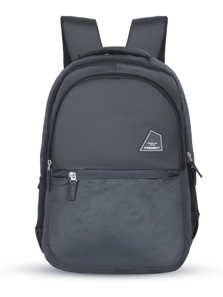     			Priority Dark Grey PU Backpack ( 38 Ltrs )