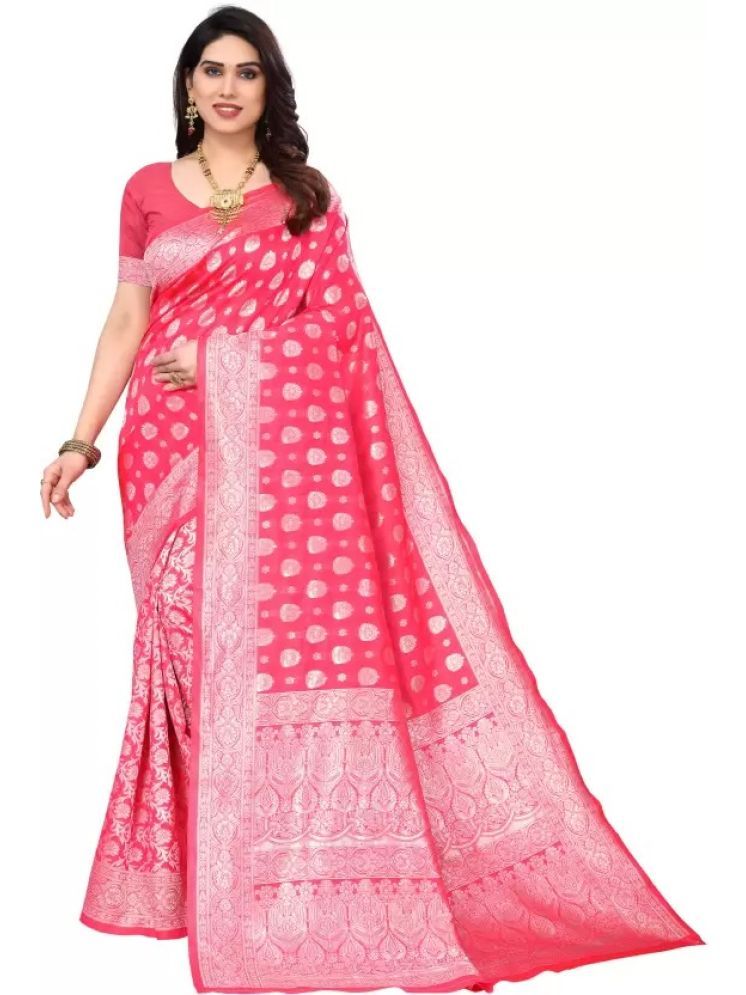     			Saadhvi Silk Embellished Saree With Blouse Piece - Magenta ( Pack of 1 )