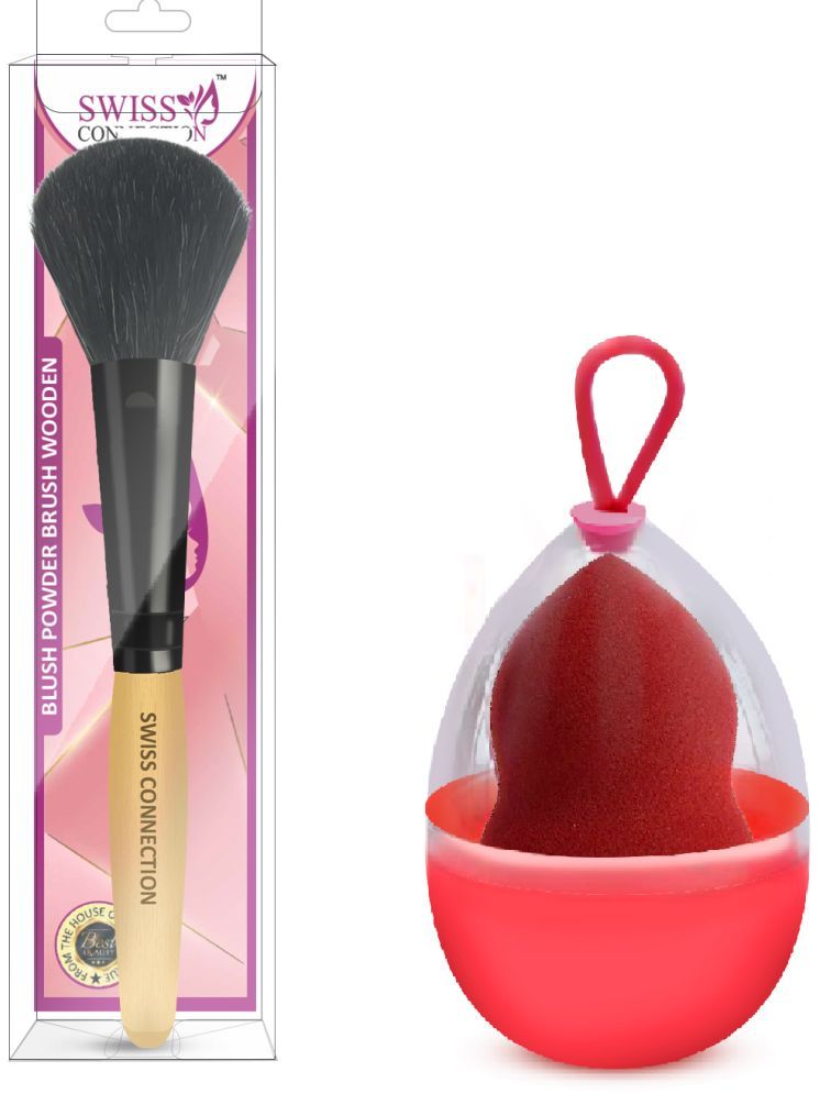     			Swiss Connection Synthetic Foundation Brush,Blusher Brush 2 Pcs 150 g