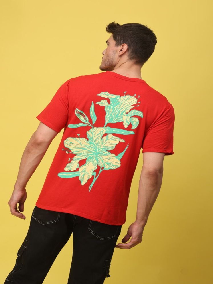     			yellow tree Cotton Blend Relaxed Fit Printed Half Sleeves Men's Round T-Shirt - Red ( Pack of 1 )